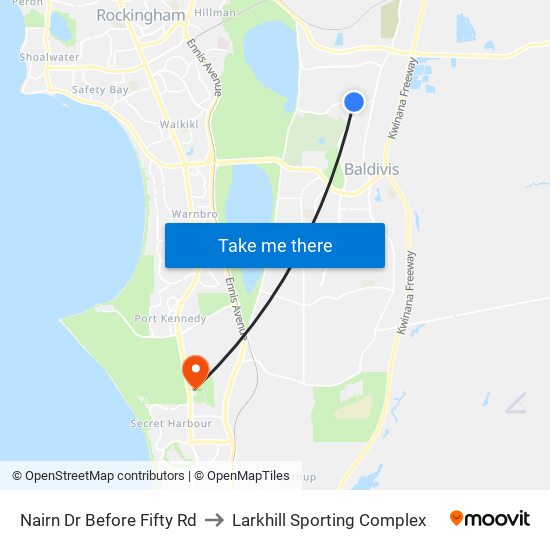 Nairn Dr Before Fifty Rd to Larkhill Sporting Complex map