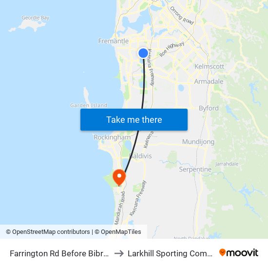 Farrington Rd Before Bibra Dr to Larkhill Sporting Complex map