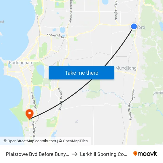 Plaistowe Bvd Before Bunya Grn to Larkhill Sporting Complex map
