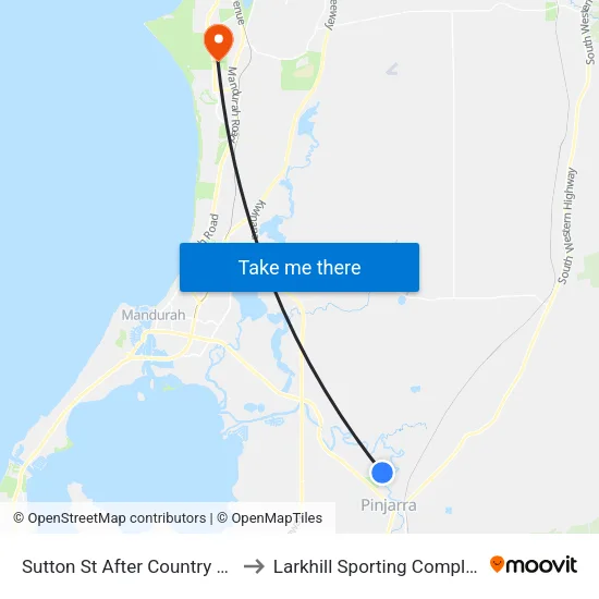 Sutton St After Country Rd to Larkhill Sporting Complex map