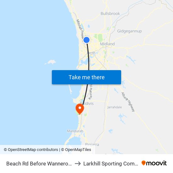 Beach Rd Before Wanneroo Rd to Larkhill Sporting Complex map