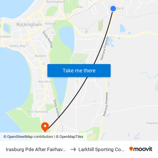 Irasburg Pde After Fairhaven Bvd to Larkhill Sporting Complex map