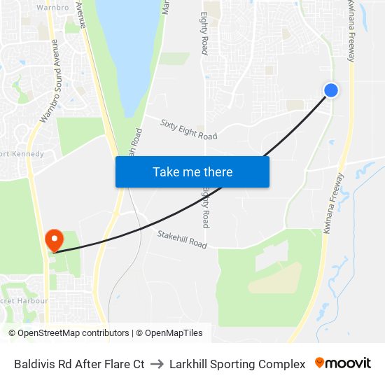 Baldivis Rd After Flare Ct to Larkhill Sporting Complex map