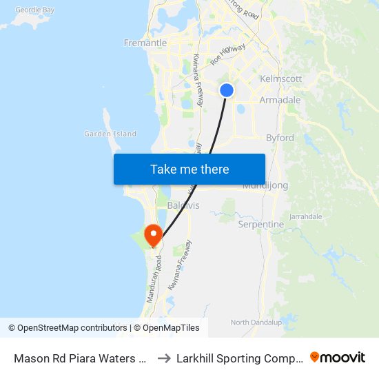 Mason Rd Piara Waters Shs to Larkhill Sporting Complex map