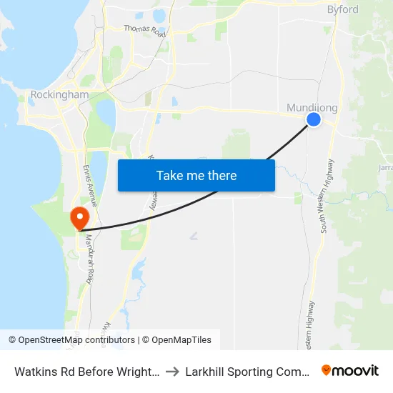 Watkins Rd Before Wright Rd to Larkhill Sporting Complex map