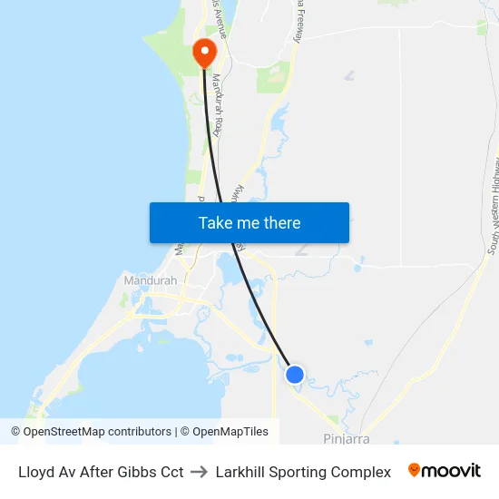 Lloyd Av After Gibbs Cct to Larkhill Sporting Complex map