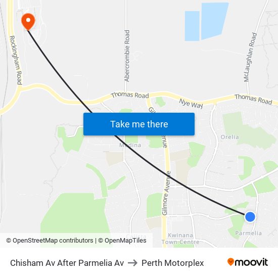 Chisham Av After Parmelia Av to Perth Motorplex map