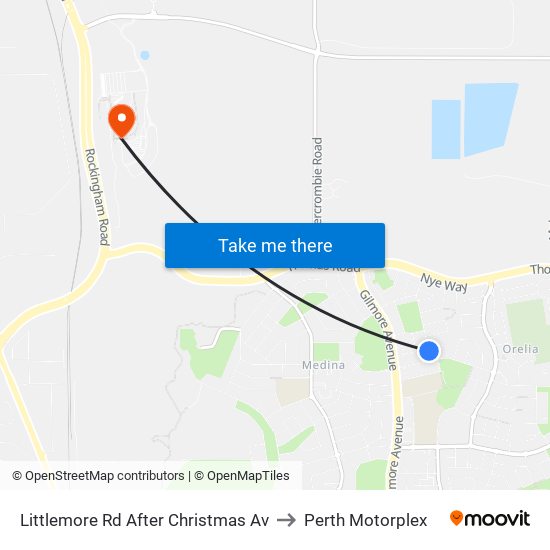 Littlemore Rd After Christmas Av to Perth Motorplex map