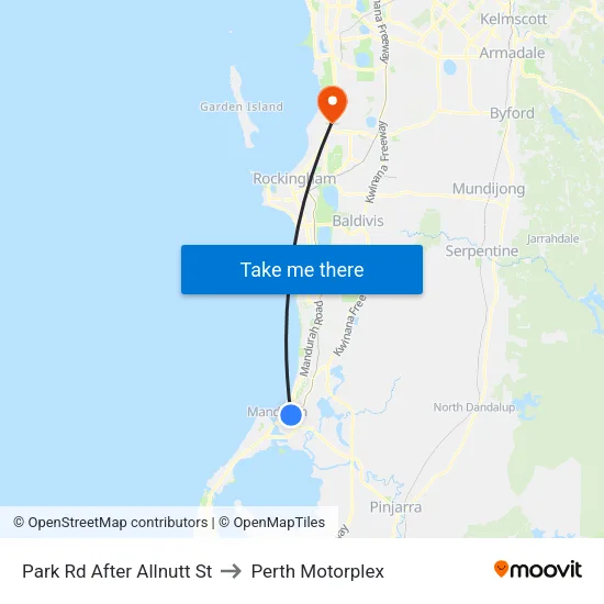 Park Rd After Allnutt St to Perth Motorplex map