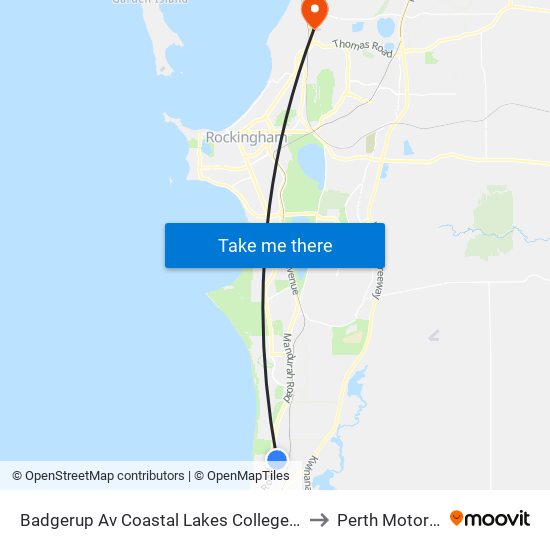 Badgerup Av Coastal Lakes College Stand 3 to Perth Motorplex map