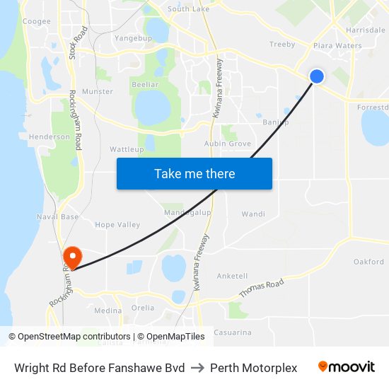 Wright Rd Before Fanshawe Bvd to Perth Motorplex map