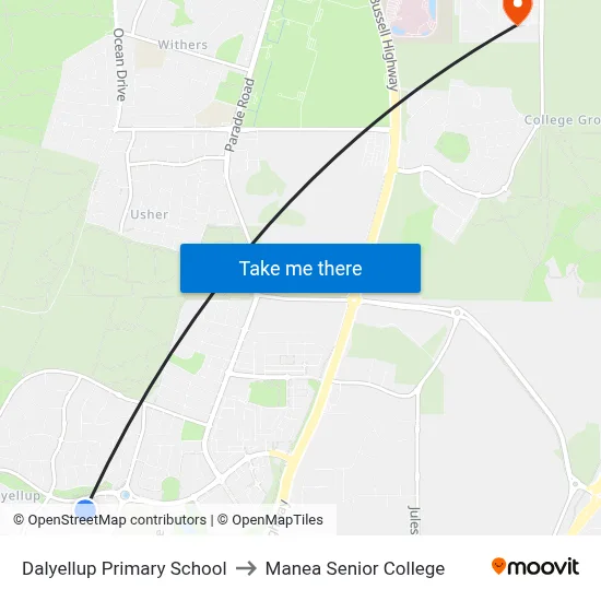 Dalyellup Primary School to Manea Senior College map