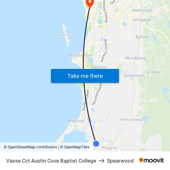 Vasse Cct Austin Cove Baptist College to Spearwood map
