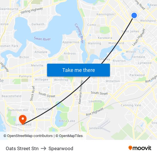 Oats Street Stn to Spearwood map