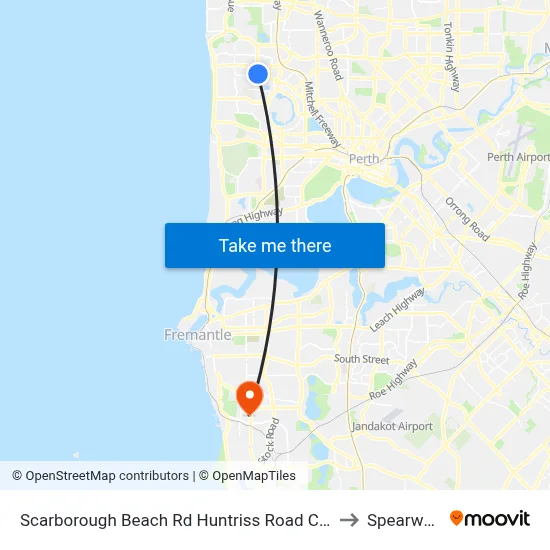 Scarborough Beach Rd Huntriss Road Cat Id 31 to Spearwood map
