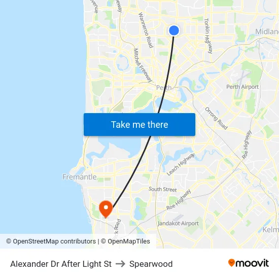 Alexander Dr After Light St to Spearwood map