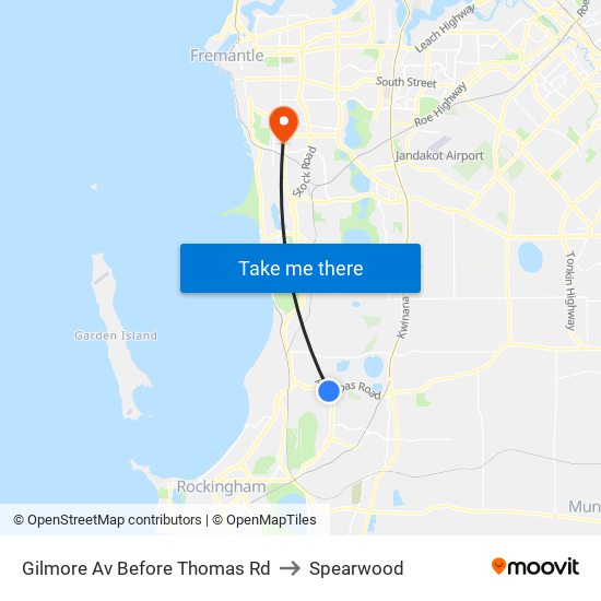 Gilmore Av Before Thomas Rd to Spearwood map