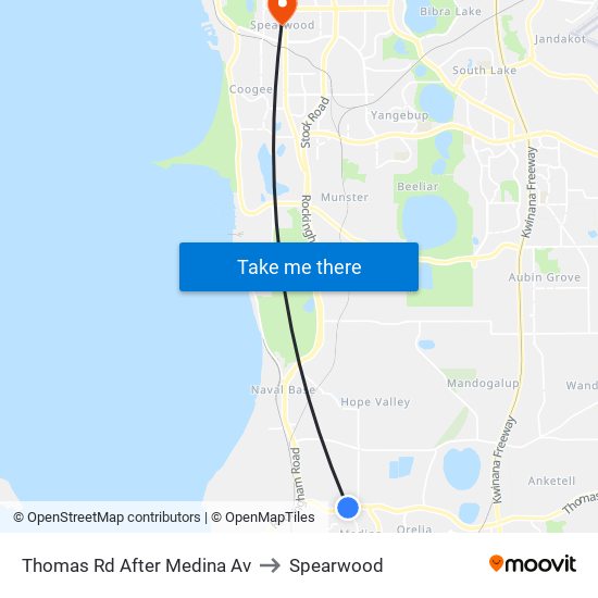 Thomas Rd After Medina Av to Spearwood map