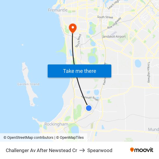 Challenger Av After Newstead Cr to Spearwood map