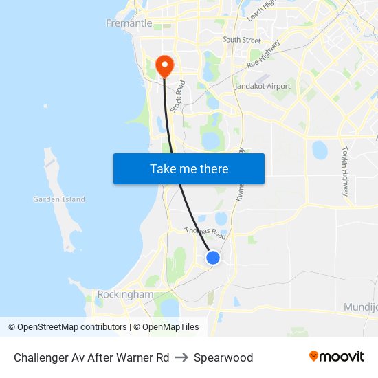 Challenger Av After Warner Rd to Spearwood map