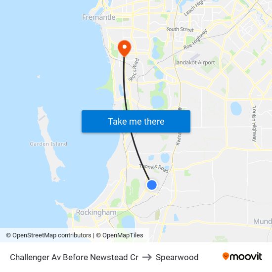 Challenger Av Before Newstead Cr to Spearwood map