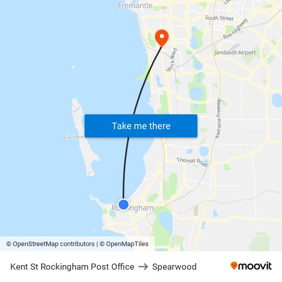 Kent St Rockingham Post Office to Spearwood map