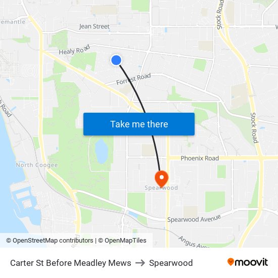 Carter St Before Meadley Mews to Spearwood map