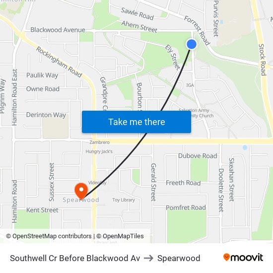 Southwell Cr Before Blackwood Av to Spearwood map