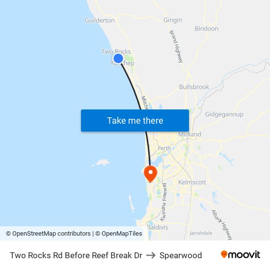 Two Rocks Rd Before Reef Break Dr to Spearwood map