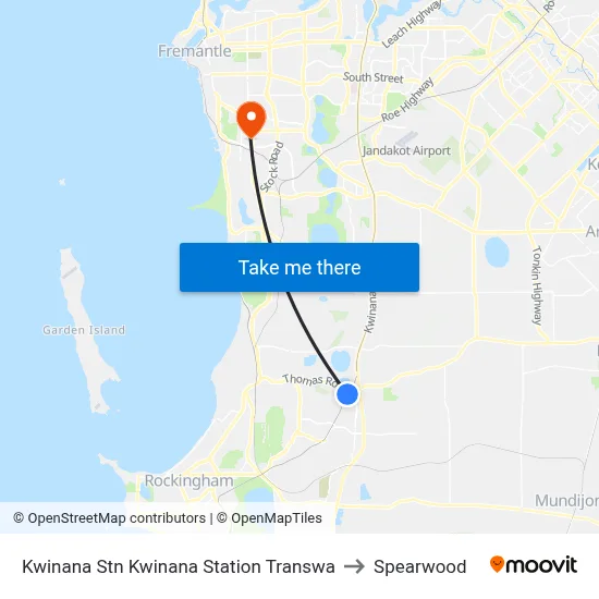 Kwinana Stn Kwinana Station Transwa to Spearwood map