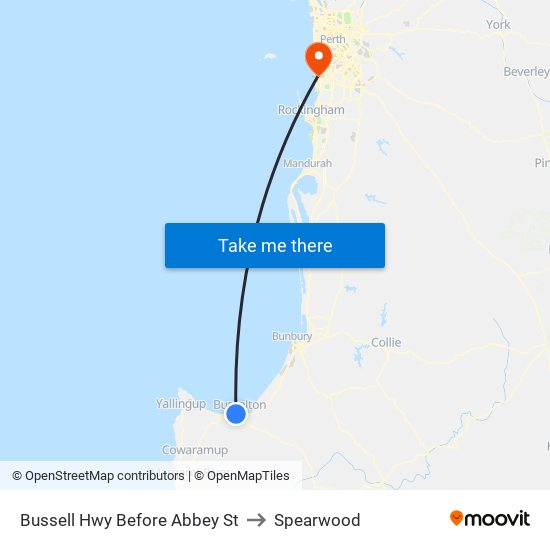 Bussell Hwy Before Abbey St to Spearwood map