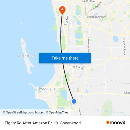 Eighty Rd After Amazon Dr to Spearwood map
