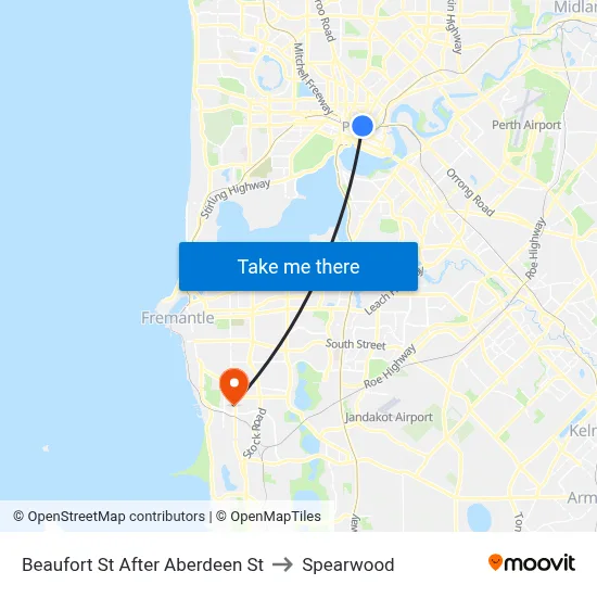 Beaufort St After Aberdeen St to Spearwood map