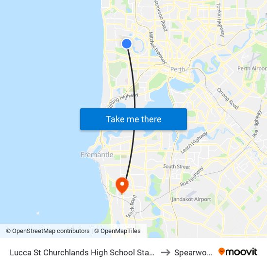 Lucca St Churchlands High School Stand 3 to Spearwood map