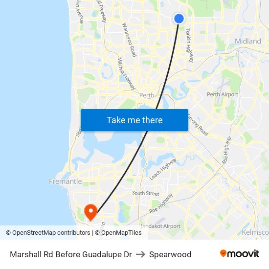 Marshall Rd Before Guadalupe Dr to Spearwood map