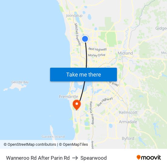 Wanneroo Rd After Parin Rd to Spearwood map