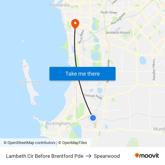 Lambeth Cir Before Brentford Pde to Spearwood map