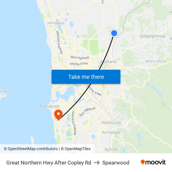 Great Northern Hwy After Copley Rd to Spearwood map