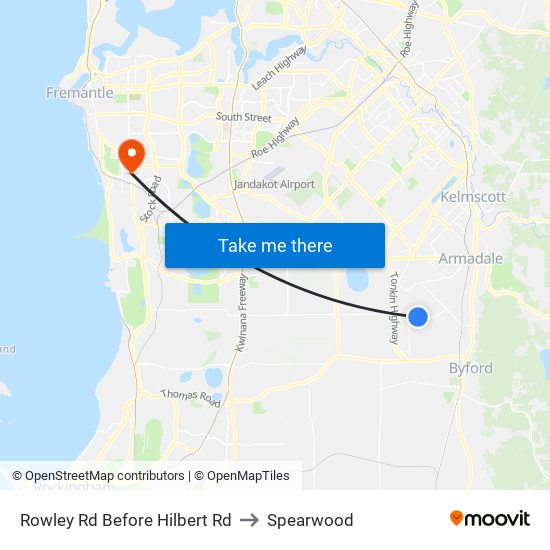 Rowley Rd Before Hilbert Rd to Spearwood map