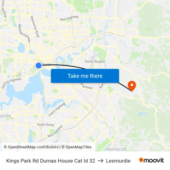 Kings Park Rd Dumas House Cat Id 32 to Lesmurdie map