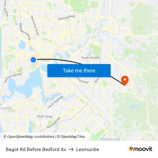 Bagot Rd Before Bedford Av to Lesmurdie map