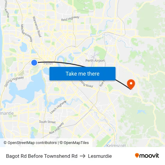 Bagot Rd Before Townshend Rd to Lesmurdie map