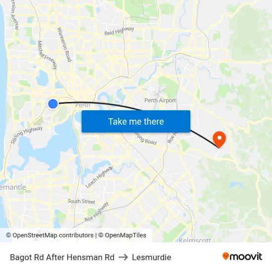 Bagot Rd After Hensman Rd to Lesmurdie map