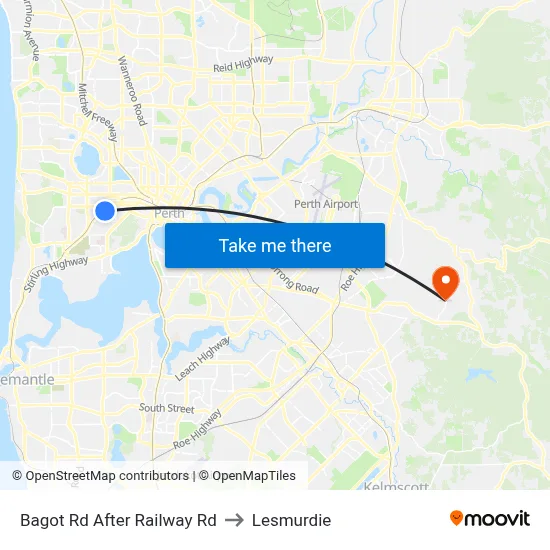 Bagot Rd After Railway Rd to Lesmurdie map