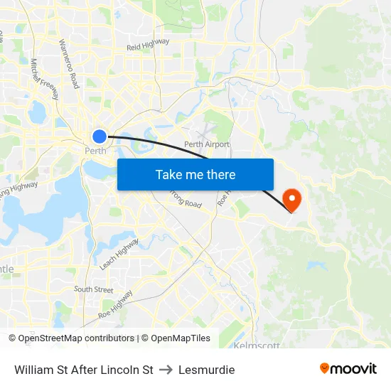 William St After Lincoln St to Lesmurdie map