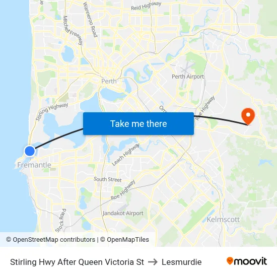 Stirling Hwy After Queen Victoria St to Lesmurdie map
