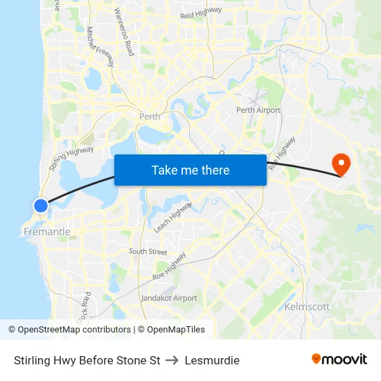 Stirling Hwy Before Stone St to Lesmurdie map