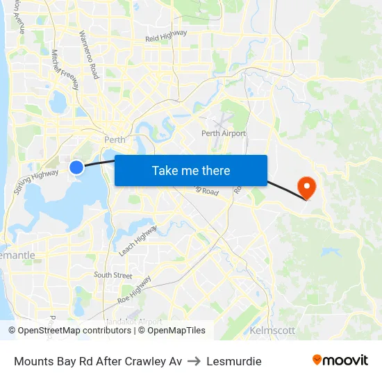 Mounts Bay Rd After Crawley Av to Lesmurdie map