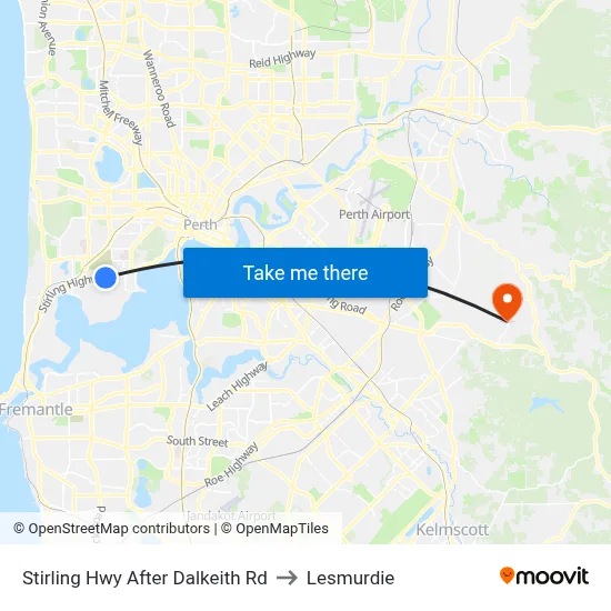 Stirling Hwy After Dalkeith Rd to Lesmurdie map
