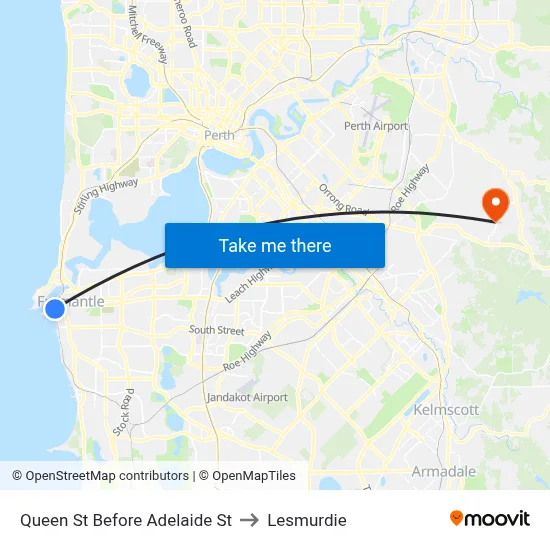 Queen St Before Adelaide St to Lesmurdie map
